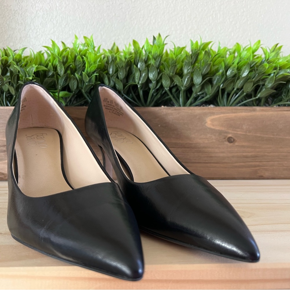 Franco Sarto Tudor 8.5M black leather heel